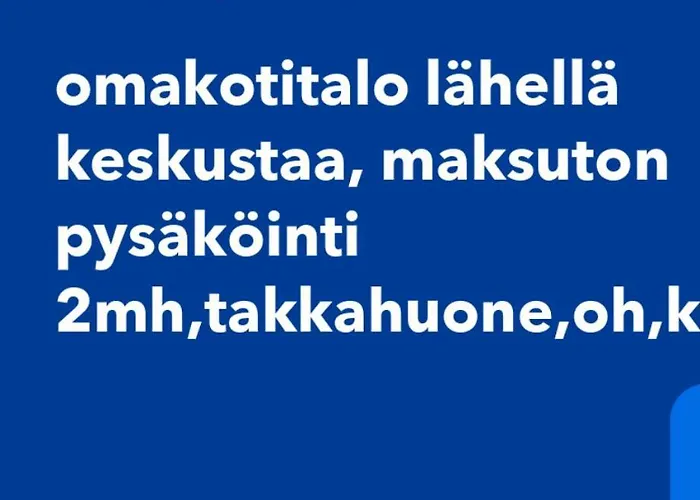 Omakotitalo Rauhallisella Sijainnilla Laehellae Keskustaa Maksuton Pysaekoeinti Ja Puusauna